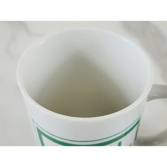 Irish Coffee Mug w/ Recipe Green Clover Pedestal 5" White Porcelain x2 Vintage - Picture 12 of 14